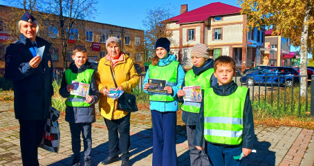 в Смоленском районе сотрудники ГИБДД и отряд ЮИД провели акцию «Пешеход – на переход!» - фото - 4