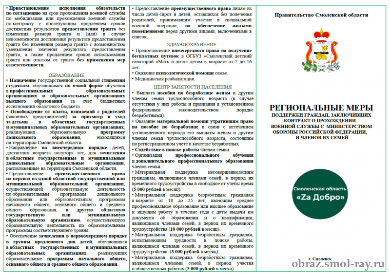 информация о региональных выплатах гражданам, заключившим контракт о прохождении военной службы с Министерством обороны Российской Федерации - фото - 3